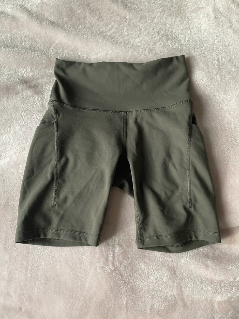 Khaki Lululemon Wunder Tight Fit Shorts